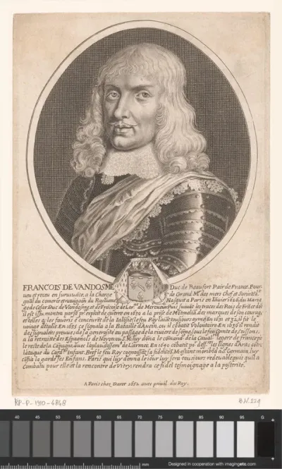 Portret van François de Vendôme hertog van Beaufort