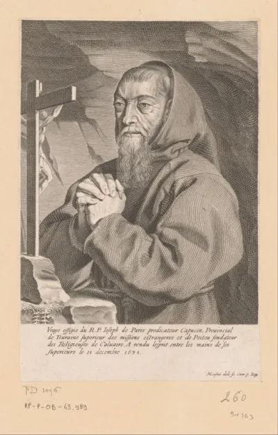 Portret van François Leclerc du Tremblay in gebed