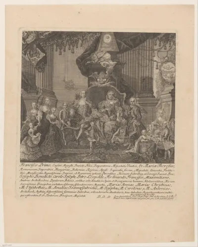 Portret van Frans I Stefan, Duits keizer en zijn familie