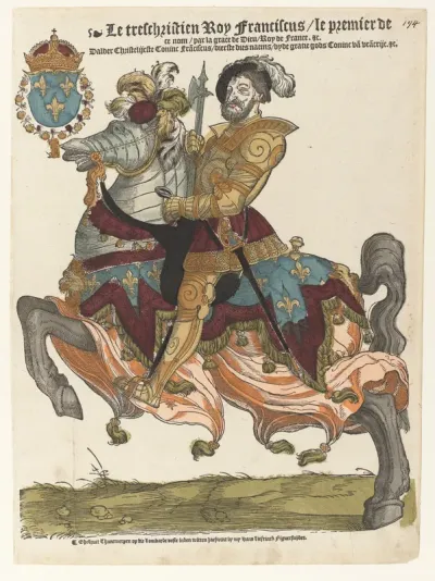 Portret van Frans I te paard