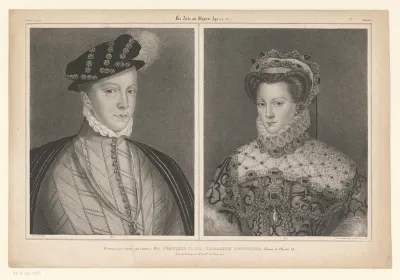 Portret van Frans II, koning van Frankrijk en van Elisabeth van Oostenijk, koningin van Frankrijk