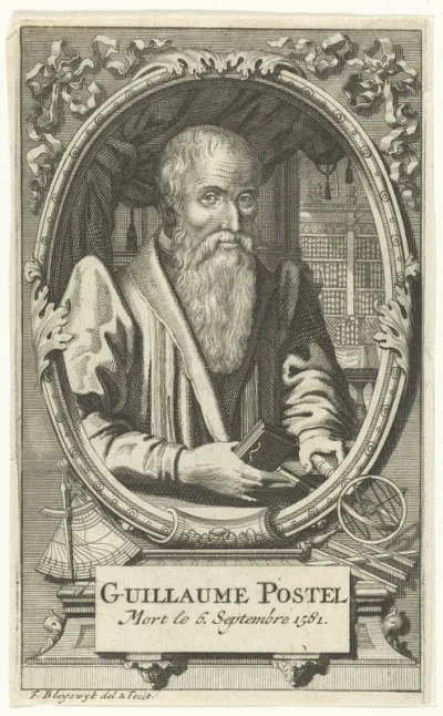 Portret van Franse astronoom Guillaume Postel