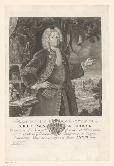 Portret van Franz Anton von Sporck op 73-jarige leeftijd