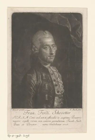 Portret van Franz Ferdinand von Schrötter