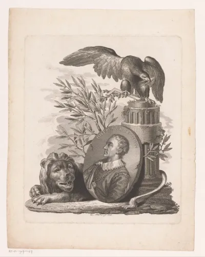 Portret van Franz Joseph von Thun met adelaar en leeuw