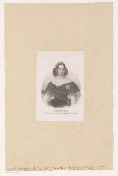 Portret van Frederica van Sleeswijk-Holstein-Sonderburg-Glücksburg, hertogin van Anhalt-Bernburg