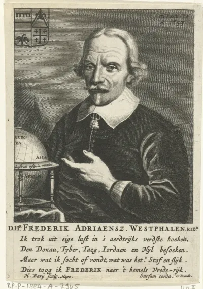Portret van Frederik Adriaensz. Westphalen op 72-jarige leeftijd