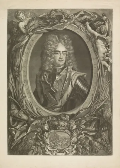 Portret van Frederik Augustus II, hertog van Saksen en koning van Polen
