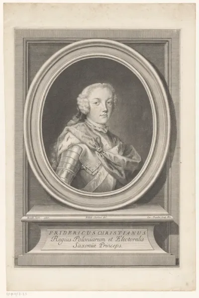 Portret van Frederik Christiaan, keurvorst van Saksen
