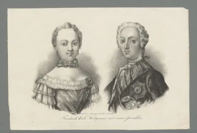 Portret van Frederik de Grote en zijn gemalin Elisabeth Christine van Brunswijk-Bevern