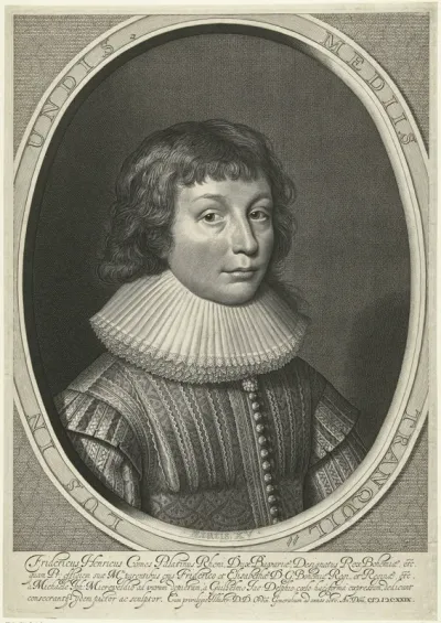 Portret van Frederik Hendrik van de Palts, zoon van de Koning van Bohemen op 15-jarige leeftijd