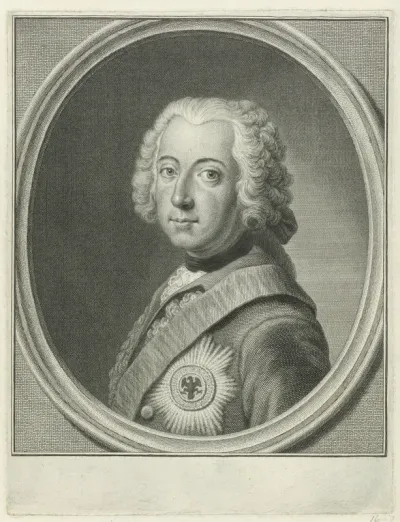 Portret van Frederik II de Grote, koning van Pruisen