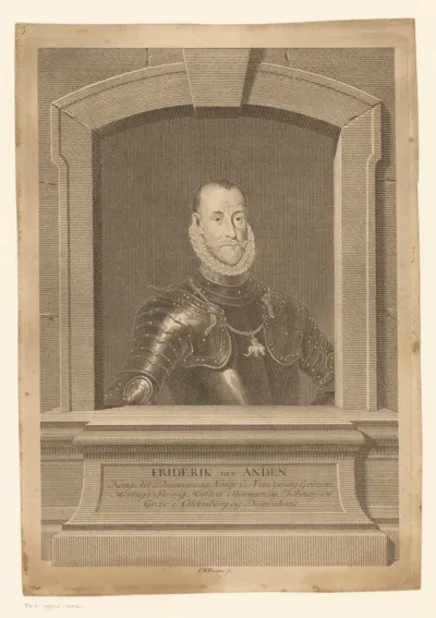 Portret van Frederik II, koning van Denemarken en Noorwegen