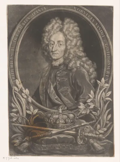 Portret van Frederik IV, koning van Denemarken en Noorwegen
