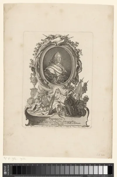 Portret van Frederik V, koning van Denemarken