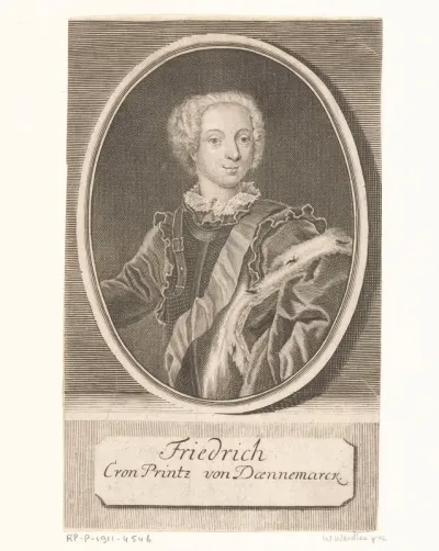 Portret van Frederik V van Denemarken als kroonprins