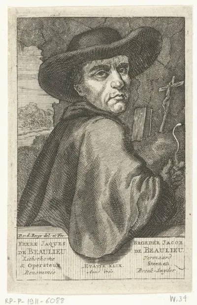 Portret van frère Jaques de Beaulieu als heremiet