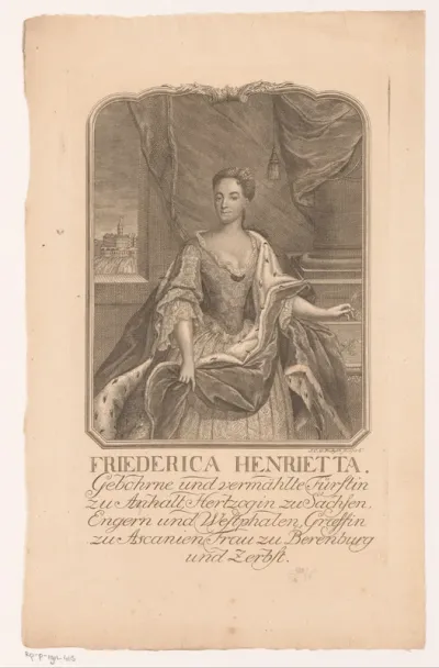Portret van Friederike Henriette von Anhalt-Bernburg