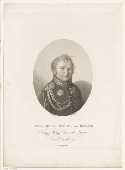 Portret van Friedrich Adolf Ludwig von Bismarck