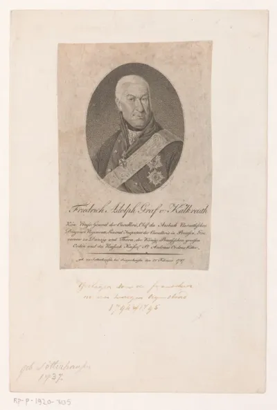 Portret van Friedrich Adolf von Kalckreuth