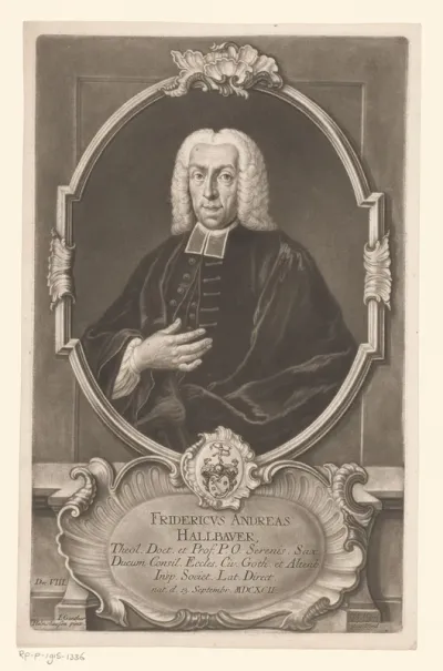 Portret van Friedrich Andreas Hallbauer