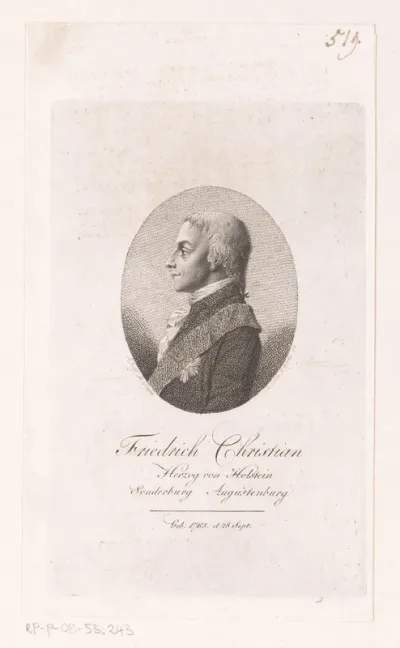 Portret van Friedrich Christian hertog van Schleswig-Holstein-Sonderburg-Augustenburg