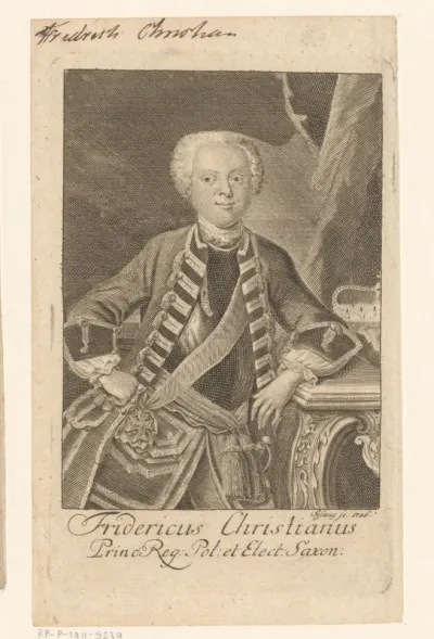 Portret van Friedrich Christian, Kurfürst von Sachsen
