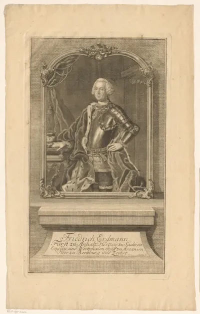 Portret van Friedrich Erdmann von Anhalt-Köthen-Pleß