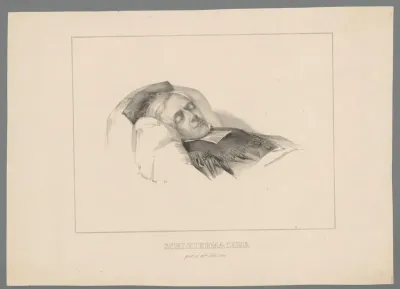 Portret van Friedrich Ernst Daniel Schleiermacher op zijn doodsbed