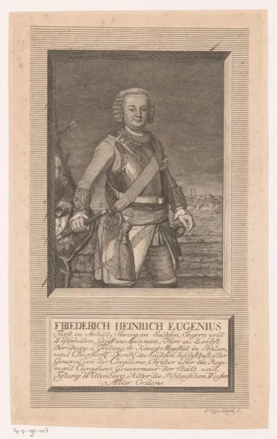 Portret van Friedrich Heinrich Eugenius von Anhalt
