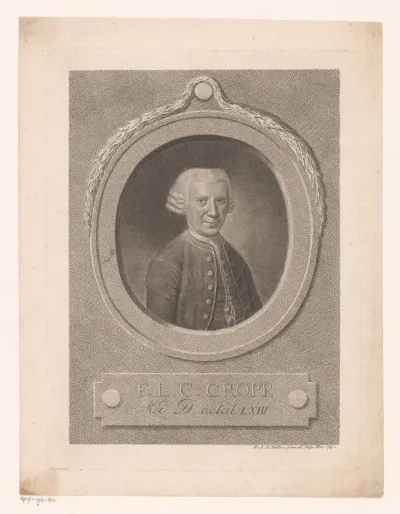 Portret van Friedrich Ludwig Christian Cropp op 63-jarige leeftijd