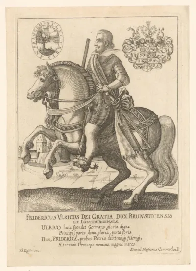 Portret van Friedrich Ulrich van Brunswijk-Lüneberg te paard