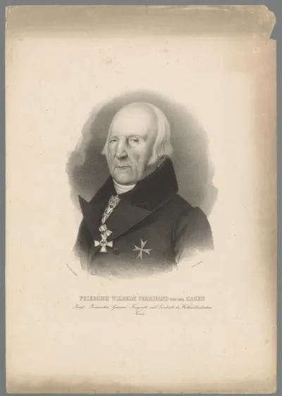 Portret van Friedrich Wilhelm Ferdinand von der Hagen
