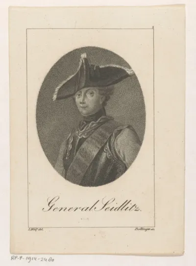 Portret van Friedrich Wilhelm, Freiherr von Seydlitz