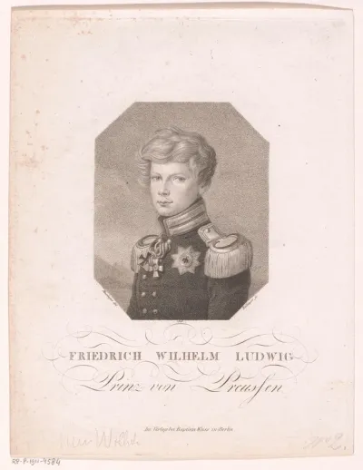 Portret van Friedrich Wilhelm Ludwig van Pruisen, later keizer Wilhelm I van Duitsland