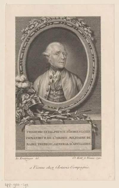 Portret van Friedrich Wilhelm, prins van Hohenlohe-Kirchberg