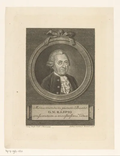 Portret van Gabriel Nicolaus Raspe