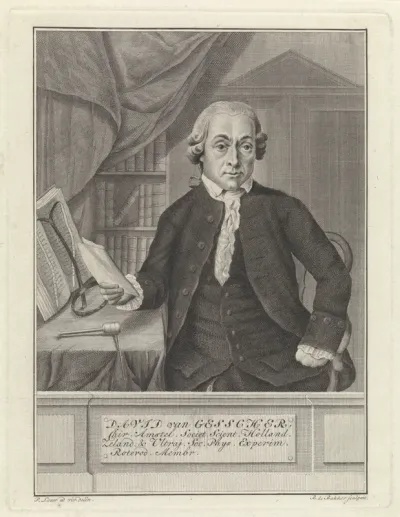 Portret van geneesheer en lector in chirurgie David van Gesscher