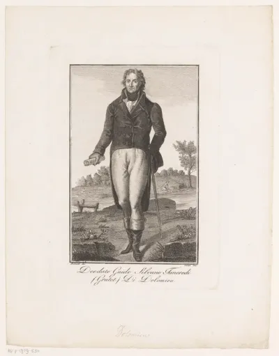Portret van geoloog Déodat Gratet de Dolomieu