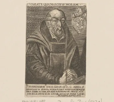 Portret van Georg, abt van Weingarten, op 70-jarige leeftijd