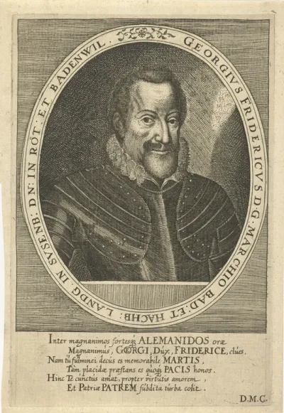 Portret van Georg Frederik van Baden