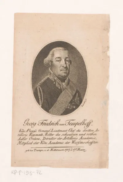 Portret van Georg Friedrich von Tempelhoff