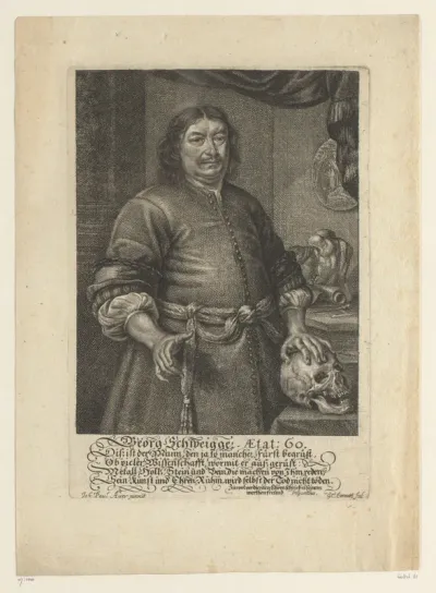Portret van Georg Schweigger op 60-jarige leeftijd