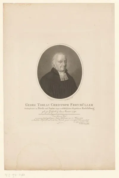 Portret van Georg Tobias Christoph Fronmüller