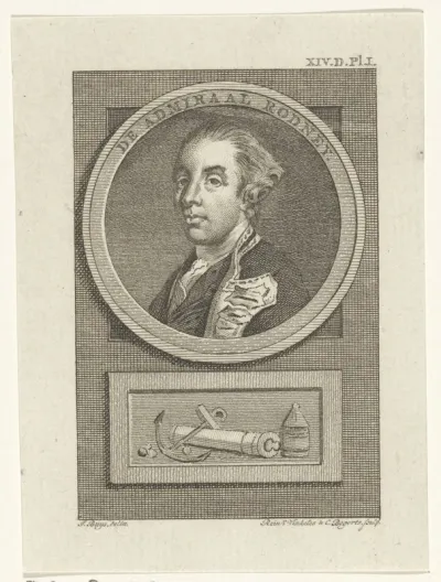 Portret van George Brydges, baron Rodney