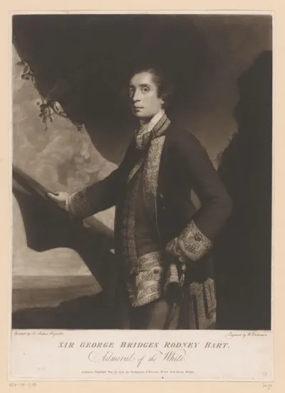 Portret van George Brydges Rodney
