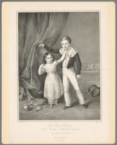 Portret van George en Augusta als kinderen