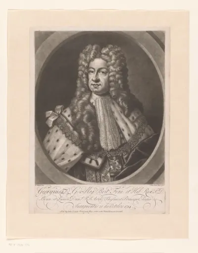 Portret van George I, koning van Groot-Brittannië en Ierland