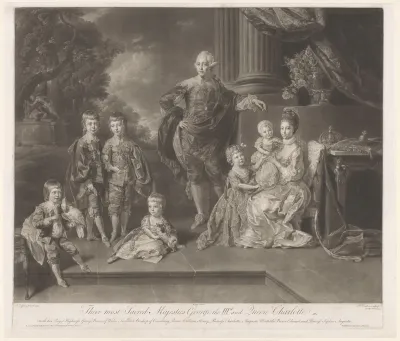 Portret van George III, koning van het Verenigd Koninkrijk, en zijn gezin