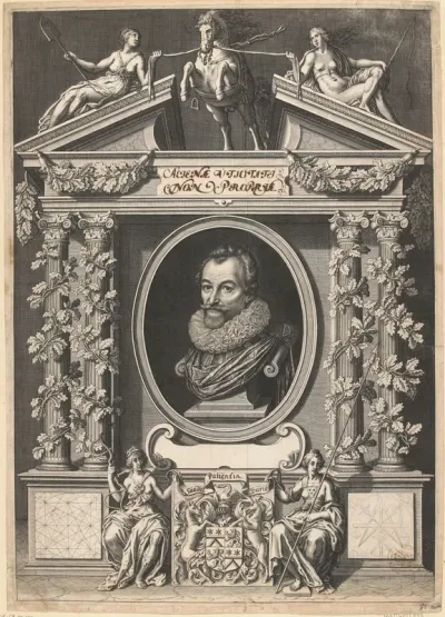 Portret van Gerard Thibault in architecturale omlijsting